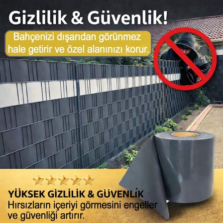 PanKor Panel Çit Kapatma Bantları - Yüksek Güvenlik ve Gizlilik için Dayanıklı, Estetik Koruma Çözümü - Toz, Rüzgar ve Ses Engelleyici, Kolay Montajlı - 50 metre (Antrasit, 7cm)