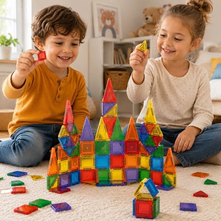 70 Parça Manyetik Blok Oyuncak Seti, 3.75 cm Mini Mıknatıslı Yapı Oyuncağı, Renkli Şeffaf Manyetik İnşa Blokları, Kale Kule Ev Yapım Seti, Çocuklar İçin Eğitici STEM Oyuncak, CLM10