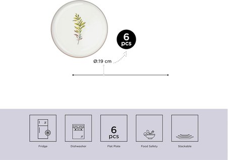 Moderna 6 Kişilik 19 Cm Pasta Takımı Comfort