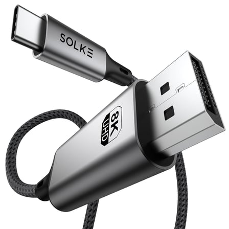 USB-C to DisplayPort 1.4 Kablo 2 Metre 8K 60Hz 4K 144Hz 2K 240Hz Type-C to DP Monitör Kablosu Thunderbolt 5/4/3 Uyumlu