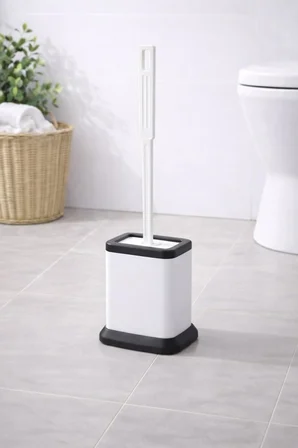 Silikon Tuvalet Fırçası Pratik Silikon Wc Klozet Fırçası Kare Beyaz S-220