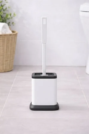 Silikon Tuvalet Fırçası Pratik Silikon Wc Klozet Fırçası Kare Beyaz S-220