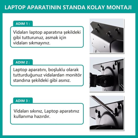 Ergoflex NB FP-2 Ergonomic Monitör Kolları için 10"-17" Uyumlu Vesa Montaj Laptop Aparatı