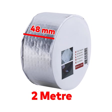 3 ADET Çamur Bant Çatı İzolasyon Ses Su Yalıtım Tamir Sakız Bandı Gri 48 mm x 2 Metre