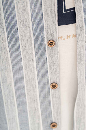 Uzun Kol & Body'li Gabardin 3 Parça Erkek Çocuk Gömlekli Takım