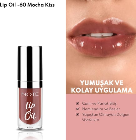 Cosmetics Lip Oil 60 Mocha Kiss Nemlendirici ve Parlatıcı Dudak Bakım Yağı, Kahverengi