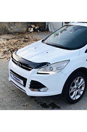 Ford Kuga Ön Kaput Koruma Rüzgarlığı 3mm Akrilik (ABS) Parlak Siyah Deflektör 2013-2016