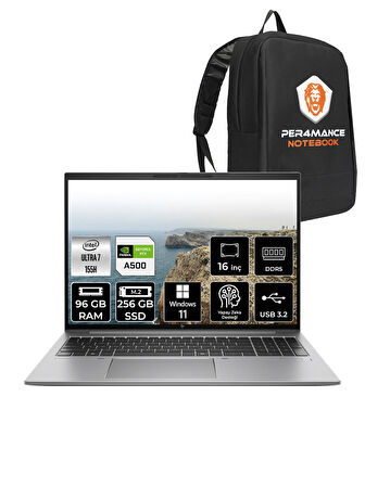 HP ZBook Firefly G11 U7 155H 96GB 256GB SSD RTX A500 16'' WUXGA W11H Mobil İş İstasyonu & PER4 ÇANTA