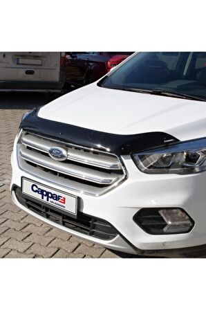 Ford Kuga Ön Kaput Koruma Rüzgarlığı 3mm Akrilik (ABS) Parlak Siyah Deflektör 2017-2020