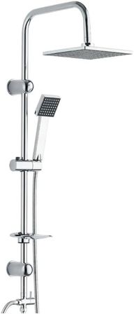Premium Yağmurlama Duş Seti, Robot Tepe Duş Başlığı, Beyaz (Krom Tahran)