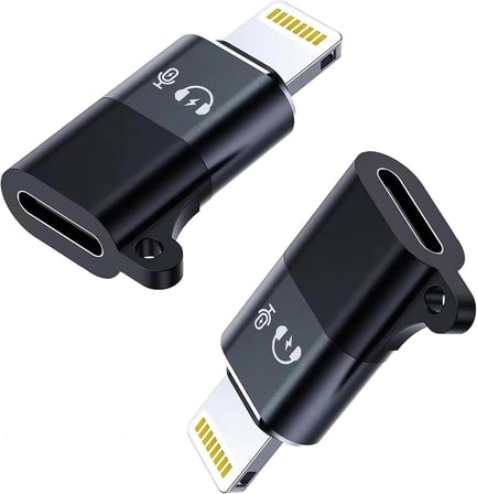 Daytona CL2 Lightning ≥ USB C Şarj Ve Data Aktarım Destekli Kulaklık Adaptörü Dönüştürücü, 2 Adet Aux Ses Adaptörü Konektörü Dongle/Lightning Erkek – Usb C Dişi