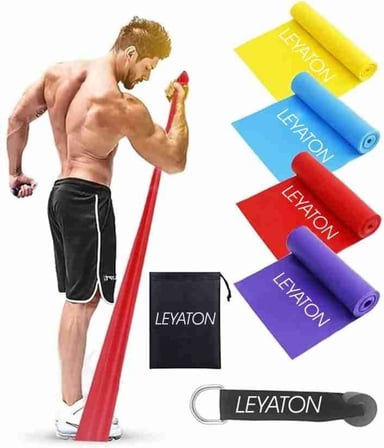 Leyaton 4'Lü Pilates Bandı Seti +Kapı Aparatı Çok Renkli Tek Ebat, 4PLTSST