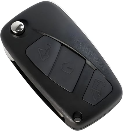 AutoHan Keys Fiorino Punto Linea Ducato ile Uyumlu, 3 Tuşlu Kumanda Anahtar Kabı, Siyah