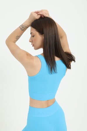 Seamless Spor Tayt Crop Takım AÇIK MAVİ-S