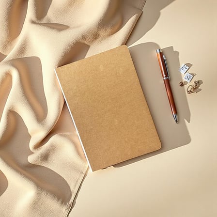 Özel Tasarım Kraft Kapaklı A5 Çizgisiz Not Defter - 180 Derece Açılabilir, Sırtı Dikişli,%100 El İşçiliği, Ofis İçin İdeal, Planlayıcı (Enzo Sayfa)