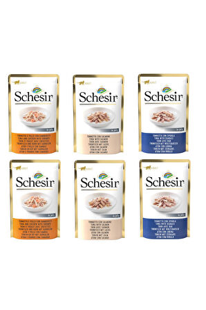 Schesir Pouch 3 Çeşit Karma Kedi Yaş Maması 85 Gr. X 6 Adet