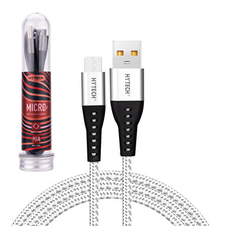 HYTECH HY-XSTM20 Data Şarj Kablosu Micro 3A 1 Metre Örgülü