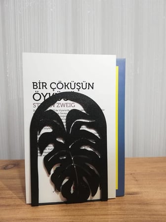Dekoratif Yaprak Desenli Metal Kitap Tutucu 2’li paket MK14S