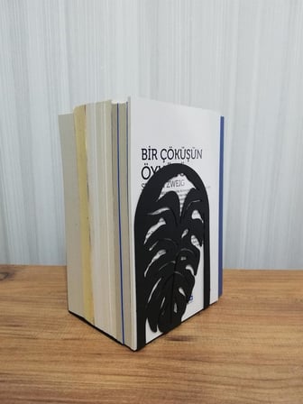 Dekoratif Yaprak Desenli Metal Kitap Tutucu 2’li paket MK14S