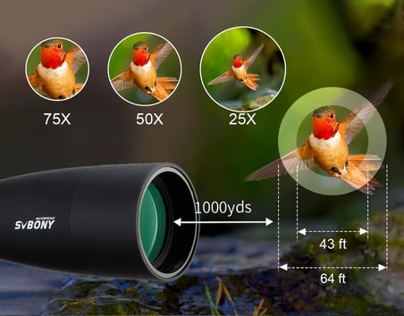 SVBONY SV28 75X Zoom Teleskop Monoküler Su Geçirmez Dürbün Çanta + Tripod ve Telefon Tutucu Hediyeli