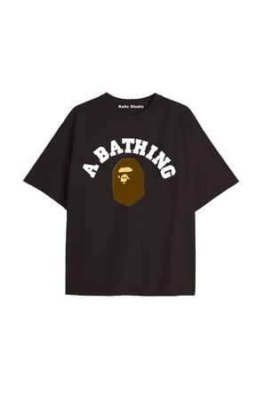 UNİSEX Bay Bape Desenli Siyah Yazlık T-shirt