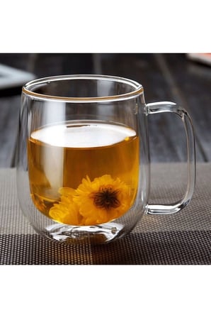 4 Adet Çift Katmanlı Kahve Kupasi Seti - Kahve Sunum Bardağı - Latte Bardağı Çift Cidarlı 350 ML