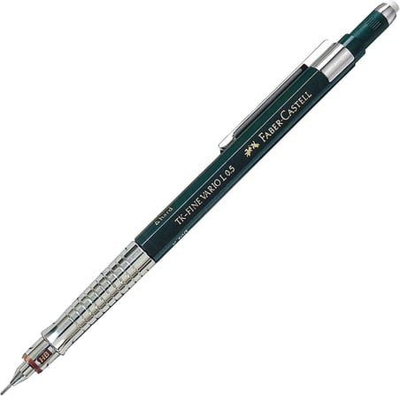 Vario Lüx Versatil Kalem, 0.5 mm Uç, Sertlik Ayarlı Metal Uç, Silgili, Ergonomik Tutuş, Yeşil