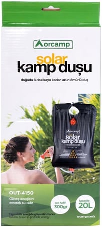 Orcamp Kamp Duşu Solar Portatif Taşınabilir Duş (Siyah)