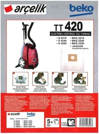 Arçelik S 4240 C Süpürge Toz Torbası (5 Adet)