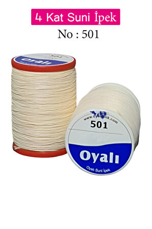 Oyalı 4 Kat Suni İpek İplik İğne Oyası Boncuk İpi Tığ Oyası No:501