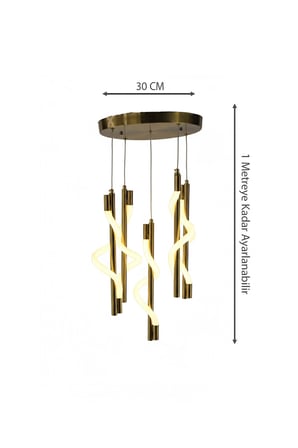 Lüks Spiral Tasarım Modern Burgulu Seri 3 Renk Ledli Şık Salon Avizesi