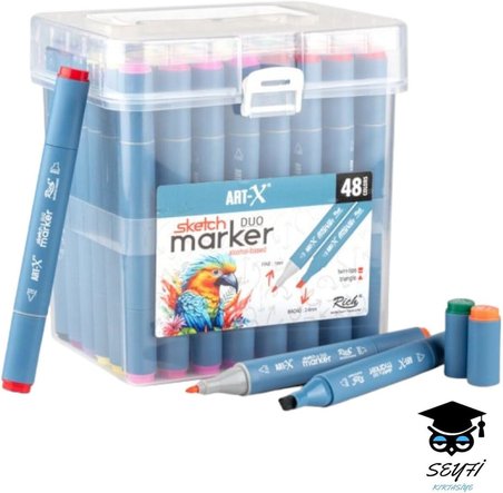 Sketch Marker Çift Taraflı Çizim Kalem Seti Art-X Yüksek Kalite Kalıcı Mürekkep İade Garantili,SYFARTXSET-48