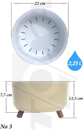 Tripot Saksı (Krem, 2.25 Litre)