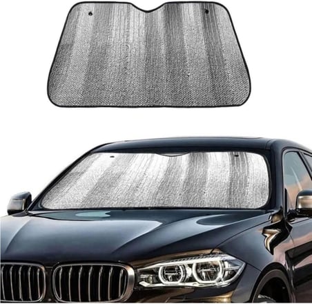 Ön Cam Güneşlik, Metalize Kumaş, 130x65 cm, Vantuzlu, Katlanabilir, İç Dış Kullanım İmkanı, Ekonomik Güneşlik