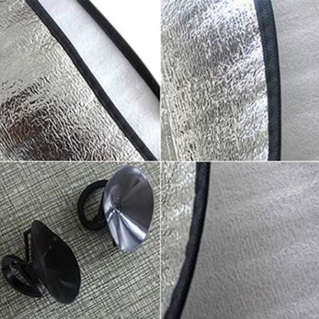 Ön Cam Güneşlik, Metalize Kumaş, 130x65 cm, Vantuzlu, Katlanabilir, İç Dış Kullanım İmkanı, Ekonomik Güneşlik