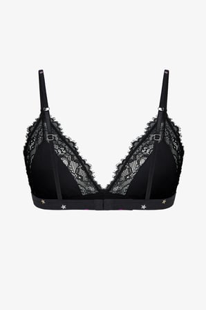 Siyah Micro Lace Triangle Sütyen