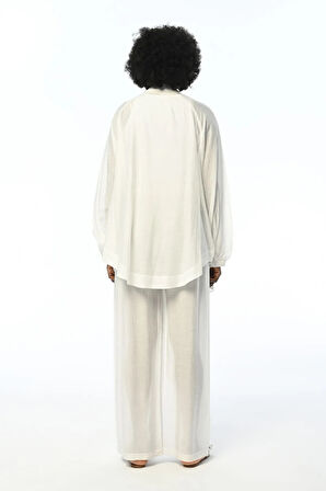 KADIN RAHAT KALIP BOL PAÇA  BELİ LASTİKLİ DÜZ RENK PANTOLON