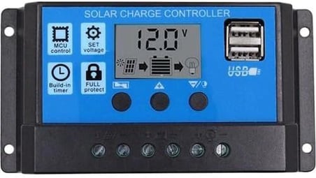 Güneş Paneli Solar Akü Şarj Kontrol Cihazı 12V 24V 20 Amper
