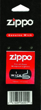 Zippo parçası fitil, pirinç, Siyah, One Size