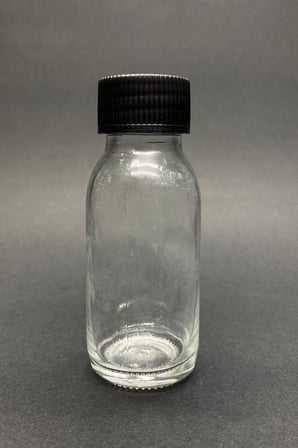 10 Adet 60 ml Kilitli Siyah Kapaklı Şeffaf Detox Shot Şişesi 60 Cc Ginger Şat Beyaz Cam Şişe