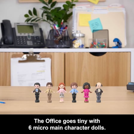 ve The Office mini oyun seti, 6 karakter figürü ve 9 aksesuar, koleksiyona uygun Partnership oyuncağı, kupa bardak şeklinde, JCC19