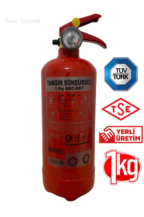 1 kg Yangın Söndürücü CE & TSE Belgeli TÜVTÜRK Uyumlu üretim 09.2025 Oto Muayene