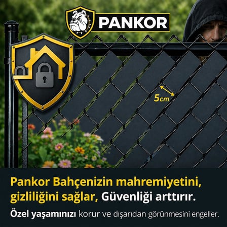 Örgü Tel Koruma, Kapatma, Gizlilik Bantları, Pvc Çit Şeridi (50 metre) (5cm, Antrasit)