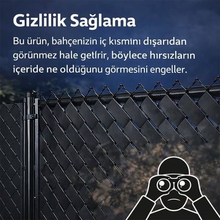 Örgü Tel Koruma, Kapatma, Gizlilik Bantları, Pvc Çit Şeridi (50 metre) (5cm, Antrasit)