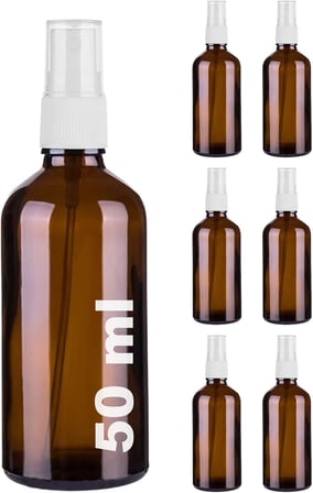 10 ml Siyah Spreyli Şeffaf Cam Şişe 10 cc Sızdırmaz Kapaklı Fısfıs Beyaz Cam Şişe 6 Adet