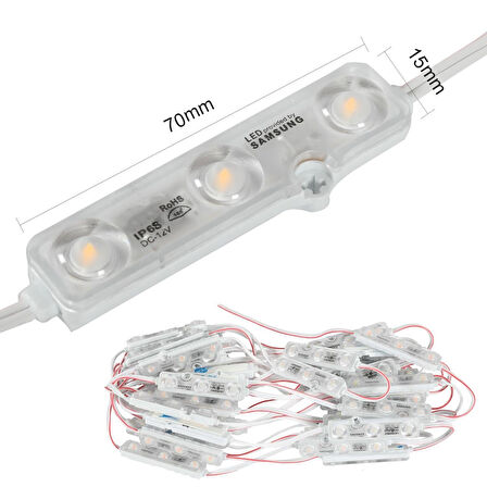 SAMSUNG Modül Led 3Lü 12V IP68 Günışığı