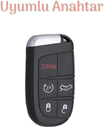 AutoHan Keys Lüks Egea Cross 500x 500l Uyumlu Anahtar Kılıfı, Siyah ve Altın Renk, 5 Butonlu, Nano