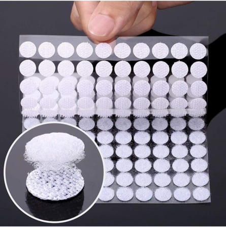 Dünya Magnet 100 Adet - Yuvarlak Cırt Bant, Çap: 1 Cm, Beyaz, Yapışkanlı, Para Para, Dişi-Erkek Takım