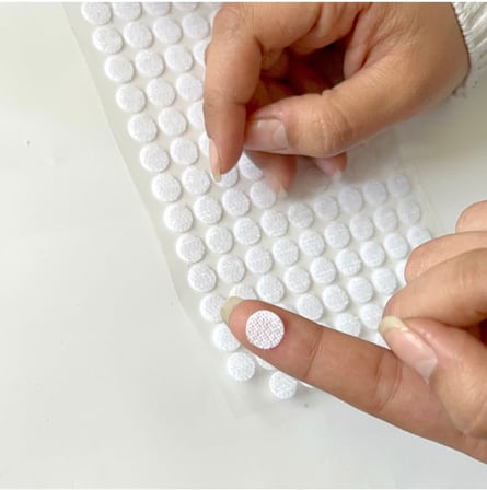 Dünya Magnet 100 Adet - Yuvarlak Cırt Bant, Çap: 1 Cm, Beyaz, Yapışkanlı, Para Para, Dişi-Erkek Takım