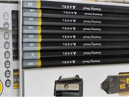 Adel Dereceli Kalem Seti, 8'li Grafite Sketch Set (HB-B-2B-3B-4B-5B-6B-8B)